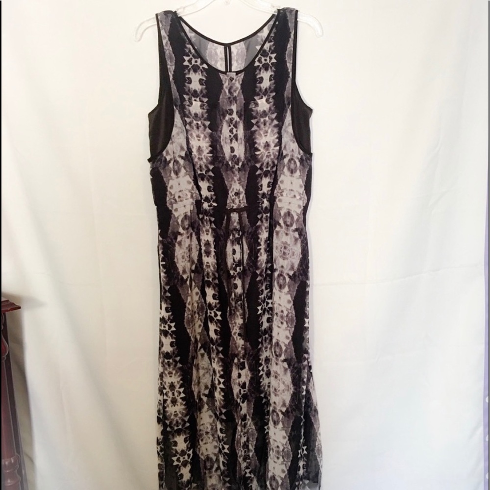 Black Gray Maxi Dress